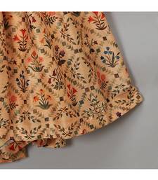 Golden orange frill printed lehnga set