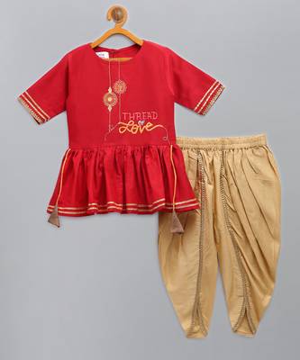 Thread of love peplum kurta with dhoti set 5