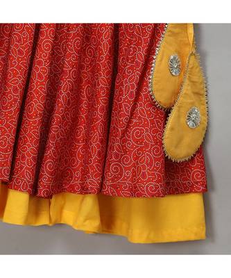 Orange yellow peplum blouse lehnga set 2