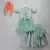 Green bird printed peplum blouse lehnga set