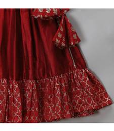 Maroon chanderi off shoulder lehnga set