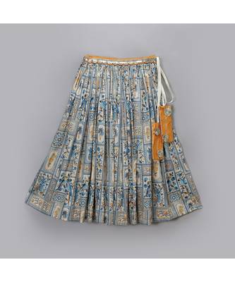 Orange parrot printed lehnga set 5