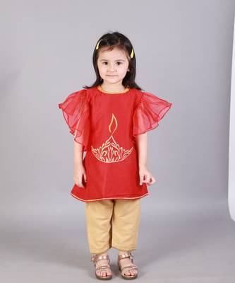 Fire lamp embroidered kurta pyjama 1