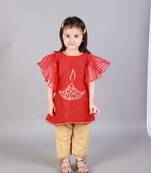 Fire lamp embroidered kurta pyjama