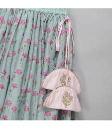 Green lotus print lehnga set