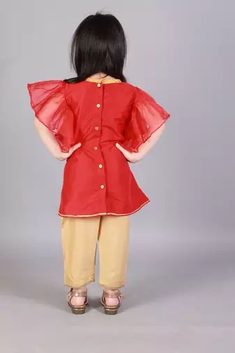 Fire lamp embroidered kurta pyjama