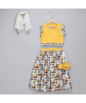 Lohri printed cotton lehnga set 1