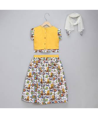 Lohri printed cotton lehnga set 3