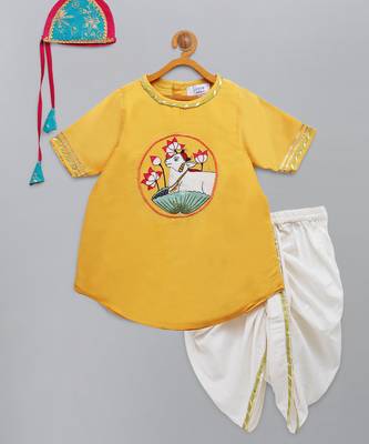 Pichwai embroidered kurta dhoti 3