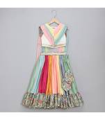 Kaliedoscope print lehnga set with attached dupatta