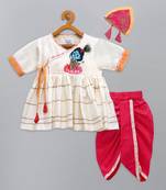 Krishna embroidered kurta dhoti