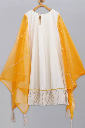 Colorful diwali elements embroidered cape anarkali
