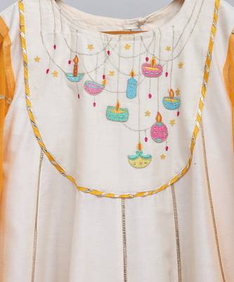 Colorful diwali elements embroidered cape anarkali 3