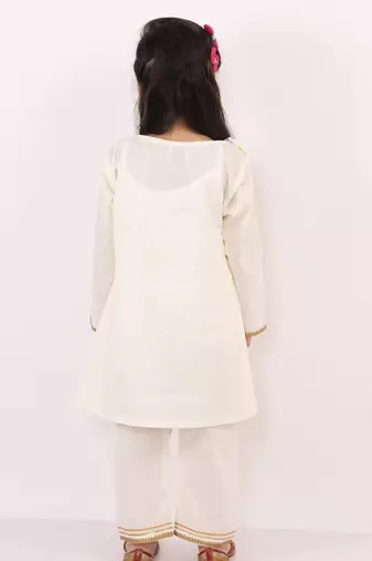 Happy holi yoke embroidered kurta pyjama