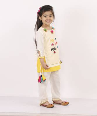 My first holi embroidered kurta pyjama 2