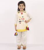 My first holi embroidered kurta pyjama