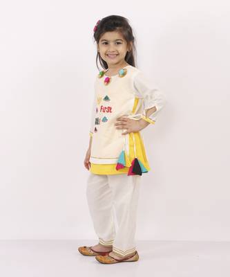 My first holi embroidered kurta pyjama 4