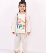 Colorful holi hands embroidered kurta pyjama