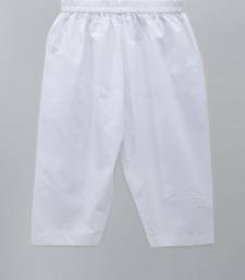 Tricolor pom pom gota finishing white kurta pyjama
