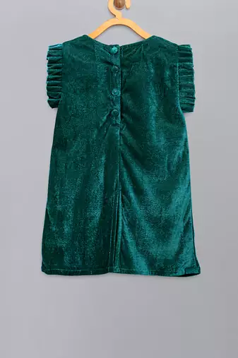 Green velvet christmas reindeer dress
