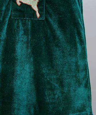 Green velvet christmas reindeer dress 4