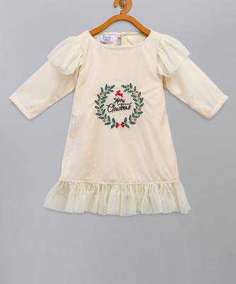 Off white velvet merry christmas dress 1