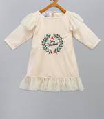 Off white velvet merry christmas dress