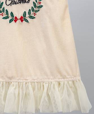 Off white velvet merry christmas dress 4
