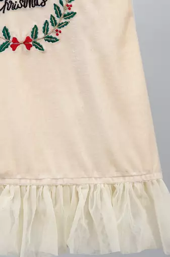 Off white velvet merry christmas dress
