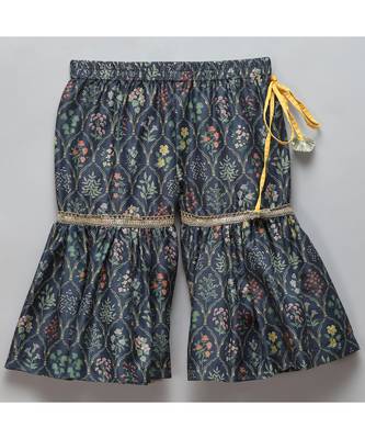 Black printed high low sharara set 5