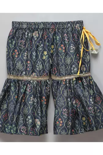Black printed high low sharara set