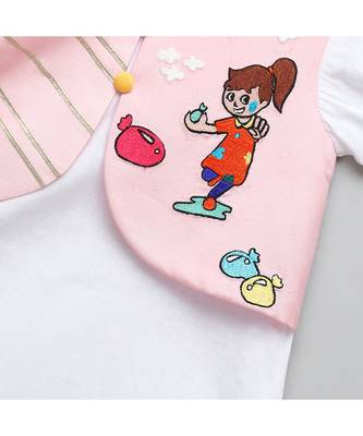 Holi hai girl embroidered kurta pyjama set 2