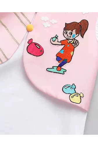 Holi hai girl embroidered kurta pyjama set