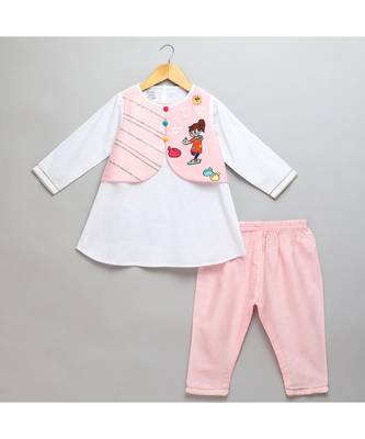 Holi hai girl embroidered kurta pyjama set 1