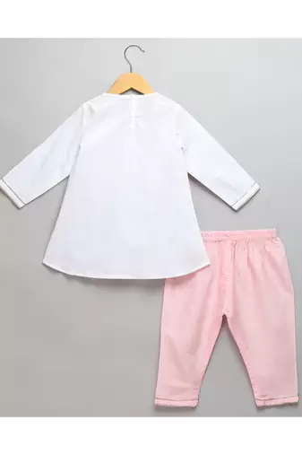 Holi hai girl embroidered kurta pyjama set