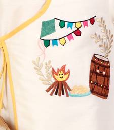 Offwhite lohri embroidery angrakha dhoti set
