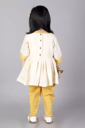 Offwhite lohri embroidery angrakha dhoti set
