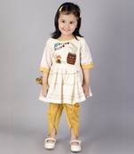 Offwhite lohri embroidery angrakha dhoti set