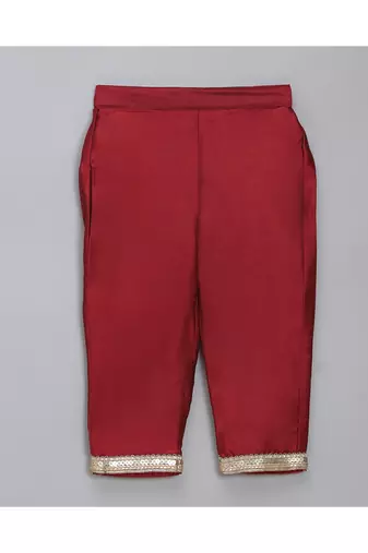 Maroon velvet embroidered anarkali pants with net dupatta