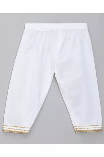 Kite embroidered yellow white frock pyjama set