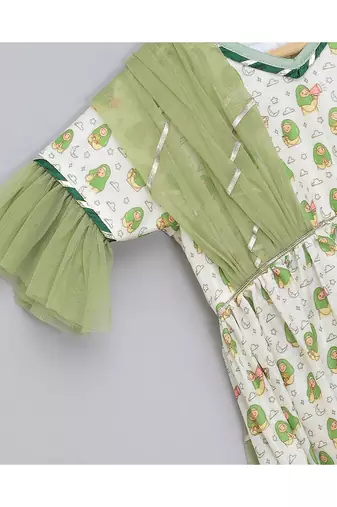 Eid printed kurta set with attached dupatta