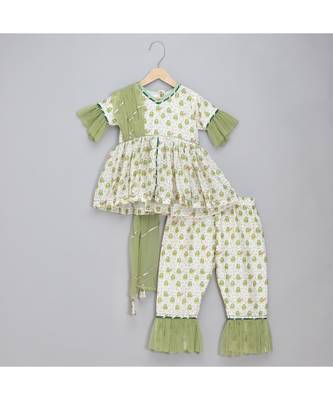 Eid printed kurta set with attached dupatta 1