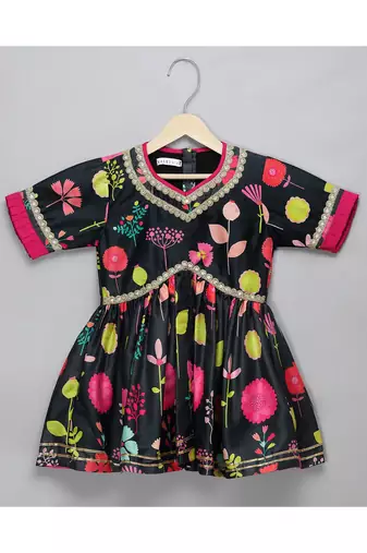 Black print multicolor sharara set