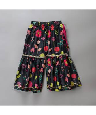 Black print multicolor sharara set 5