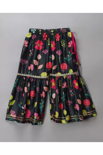 Black print multicolor sharara set