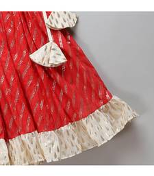 Offwhite embroidered chanderi lehnga set