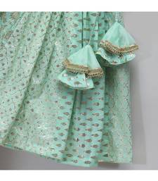 Pastel green organza frill chanderi lehnga set