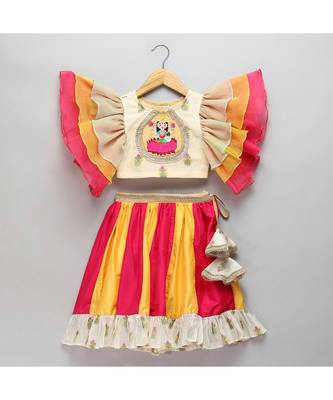 Laxmi goddess embroidered lehnga set 1