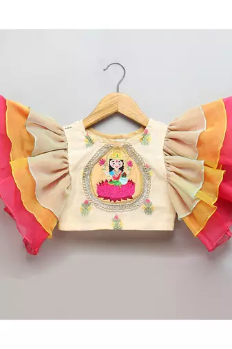 Laxmi goddess embroidered lehnga set