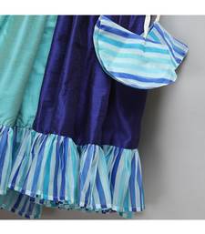 Blue lehriya frill blouse and lehnga set